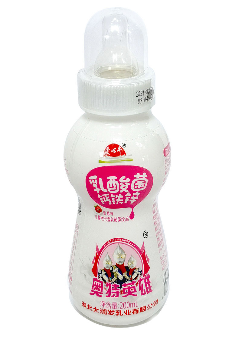 Aote Yingxiong strawberry, primary flavor sour milk  1*20*200ml  Children yoghurt series